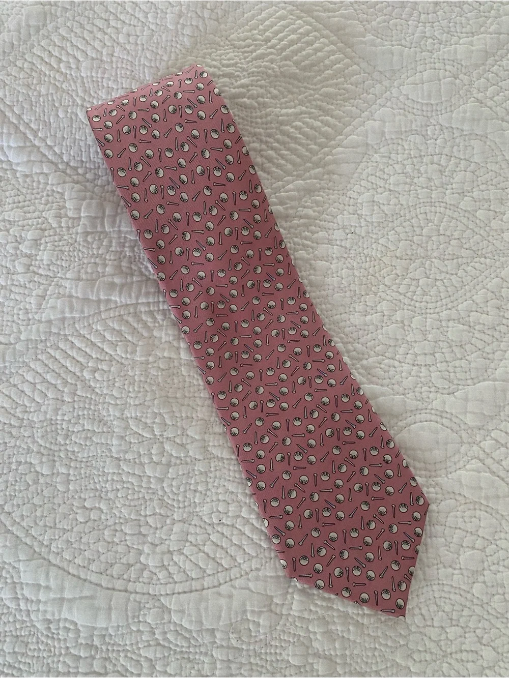 Izod Tie Pink Golf Print Silk